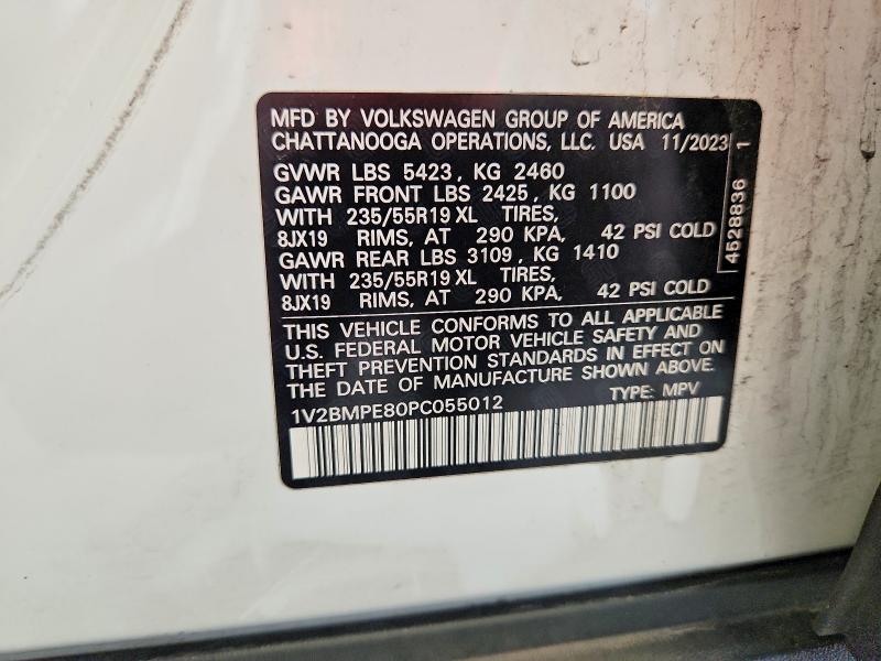 59991756 :رقم المزاد ، 1V2BMPE80PC055012 vin ، 2023 Volkswagen Id.4 مزاد بيع