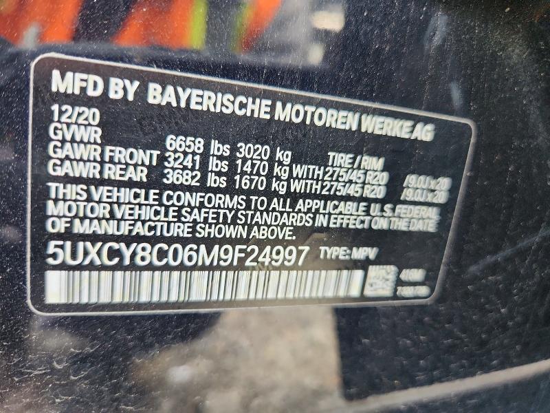 Aukcja sprzedaży 2021 Bmw X6, vin: 5UXCY8C06M9F24997, numer aukcji: 62886386