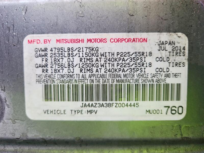 Продажа на аукционе авто 2015 Mitsubishi Outlander, vin: JA4AZ3A38FZ004445, номер лота: 62759346