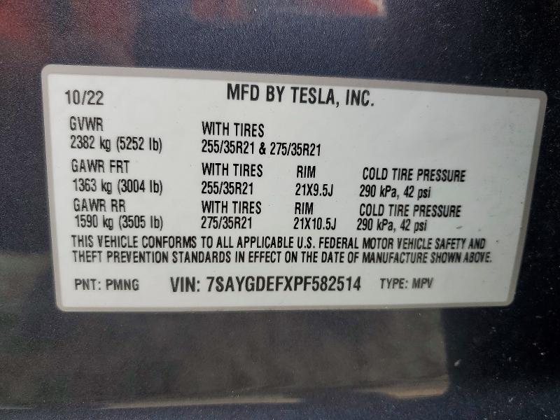 Продаж на аукціоні авто 2023 Tesla Model Y, vin: 7SAYGDEFXPF582514, номер лоту: 61389186