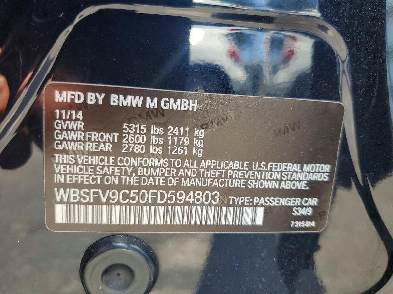 Aukcja sprzedaży 2015 Bmw M5, vin: WBSFV9C50FD594803, numer aukcji: 62100816