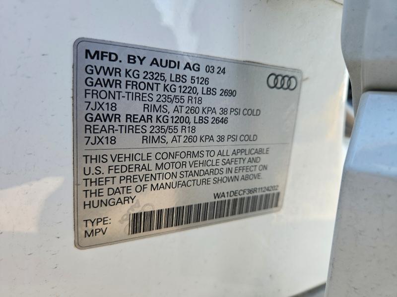 Продаж на аукціоні авто 2024 Audi Q3, vin: WA1DECF36R1124202, номер лоту: 62467746