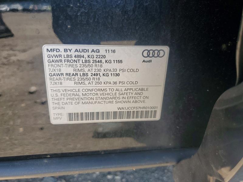 Продажа на аукционе авто 2017 Audi Q3, vin: WA1JCCFS7HR010001, номер лота: 60642386