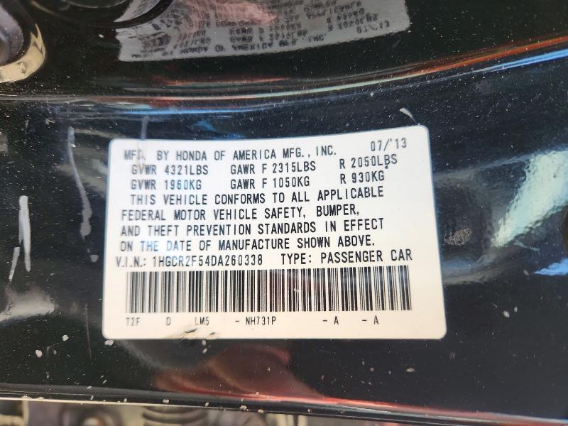 Aukcja sprzedaży 2013 Honda Accord, vin: 1HGCR2F54DA260338, numer aukcji: 63318866