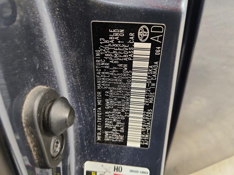 59580536 :رقم المزاد ، 2T1BURHE9EC090375 vin ، 2014 Toyota Corolla مزاد بيع