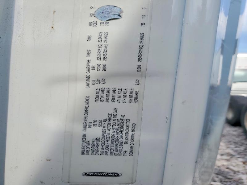 Продажа на аукционе авто 2019 Freightliner Cascadia 126, vin: 3AKJHHDRXKSKB6145, номер лота: 60195646
