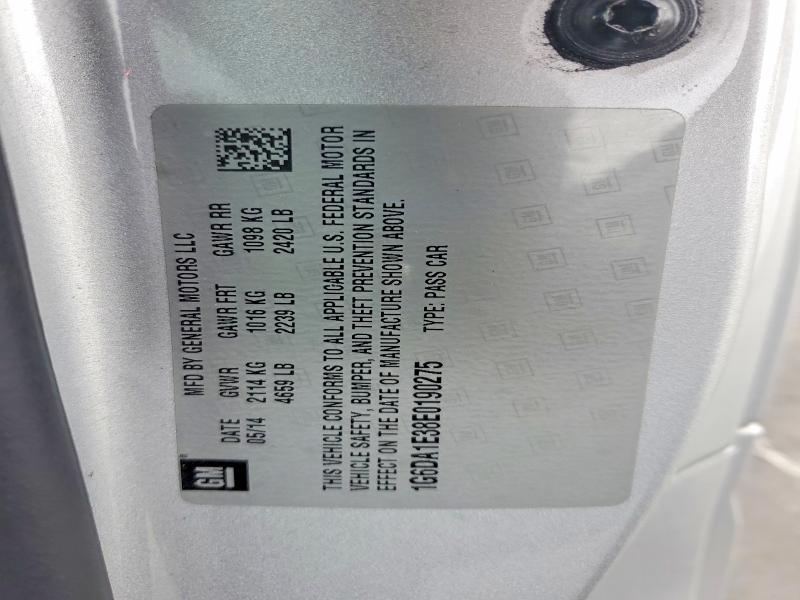 Aukcja sprzedaży 2014 Cadillac Cts, vin: 1G6DA1E38E0190275, numer aukcji: 59135106