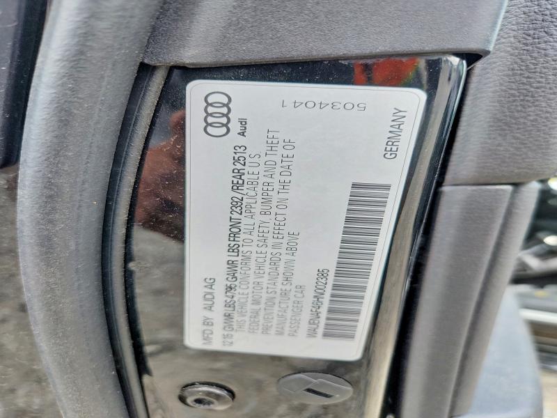 Продаж на аукціоні авто 2017 Audi A4, vin: WAUENAF46HN002385, номер лоту: 59306096