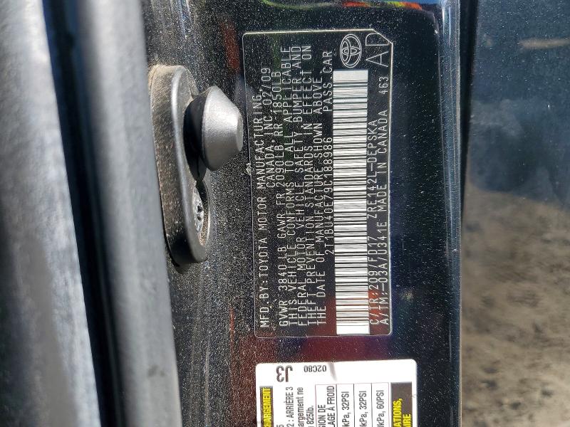 Aukcja sprzedaży 2009 Toyota Corolla, vin: 2T1BU40E79C188986, numer aukcji: 61749796