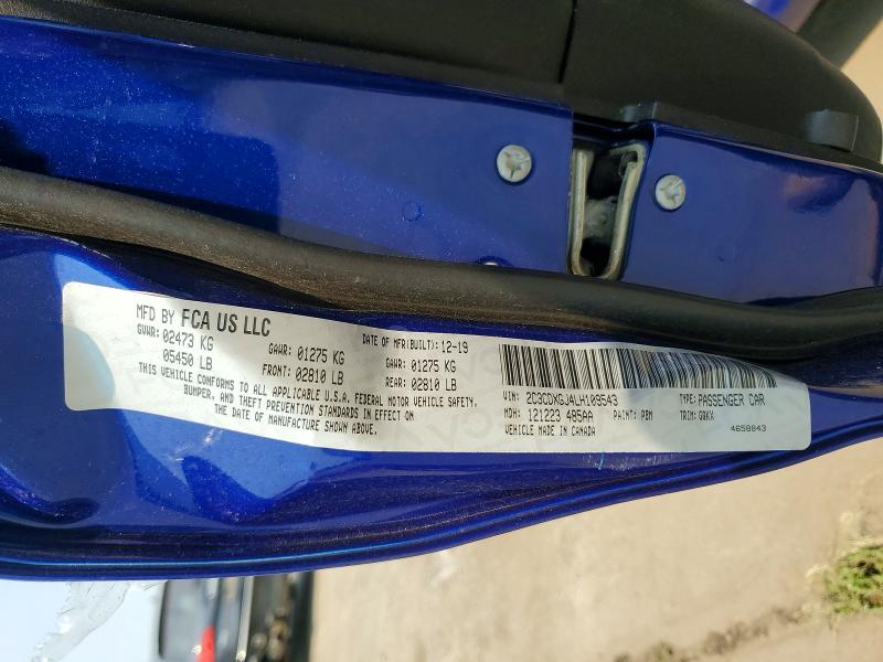 57487146 :رقم المزاد ، 2C3CDXGJ4LH109543 vin ، 2020 Dodge Charger مزاد بيع
