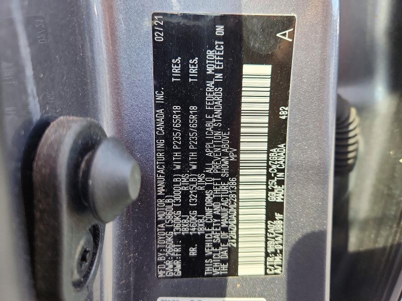 2021 Lexus Rx მანქანა იყიდება აუქციონზე, vin: 2T2HZMDA0MC281386, აუქციონის ნომერი: 61121916