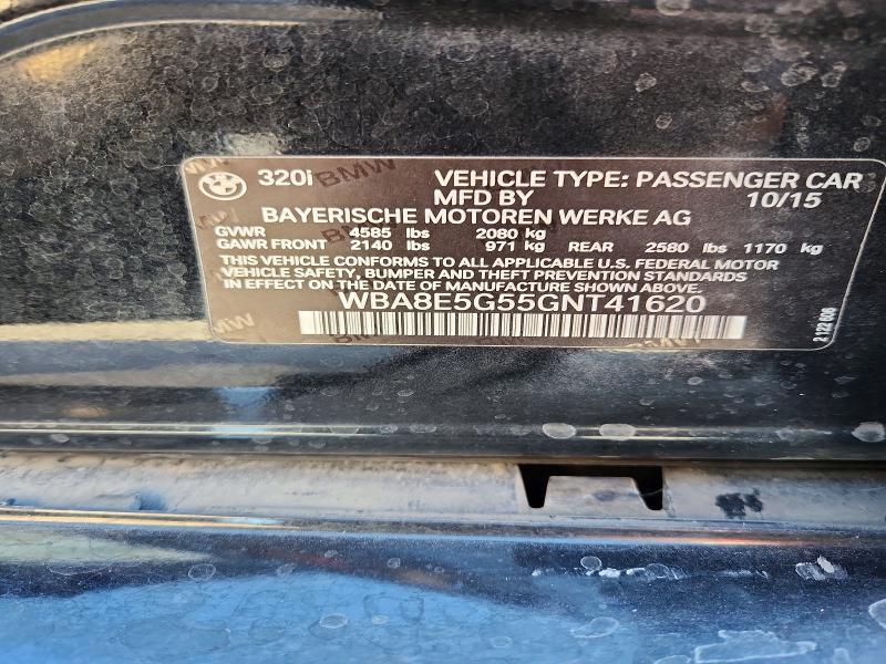 Aukcja sprzedaży 2016 Bmw 320, vin: WBA8E5G55GNT41620, numer aukcji: 60032496