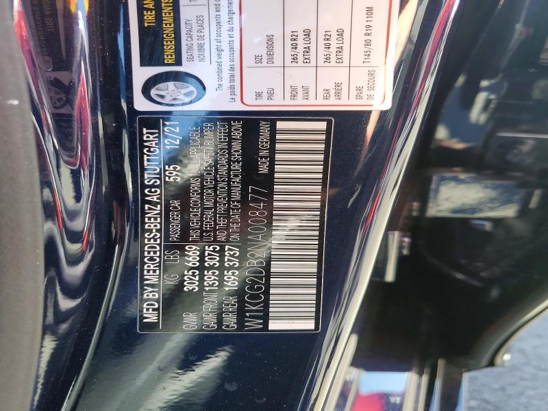 60213296 :رقم المزاد ، W1KCG2DB2NA008477 vin ، 2022 Mercedes-benz Eqs Sedan مزاد بيع
