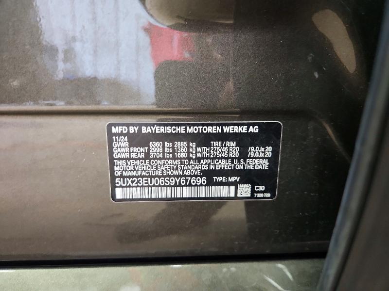 60071676 :رقم المزاد ، 5UX23EU06S9Y67696 vin ، 2025 Bmw X5 مزاد بيع