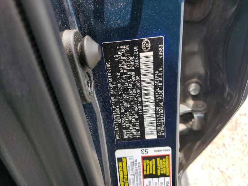 Продажа на аукционе авто 2019 Toyota Camry, vin: 4T1BZ1HK7KU030596, номер лота: 61185066