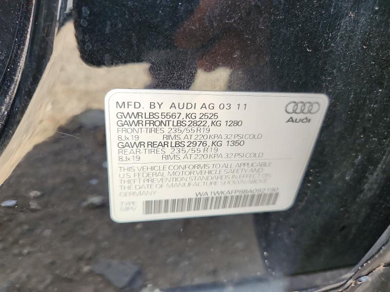 Продажа на аукционе авто 2011 Audi Q5, vin: WA1WKAFP8BA092190, номер лота: 76293825