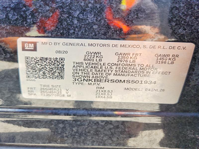 Продаж на аукціоні авто 2021 Chevrolet Blazer, vin: 3GNKBERS0MS501934, номер лоту: 60924956