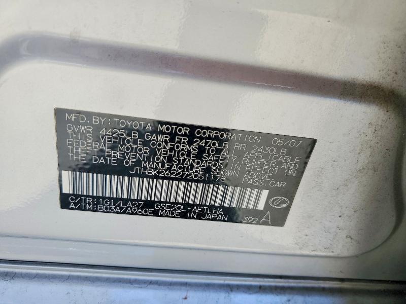 Продажа на аукционе авто 2022 Lexus Is, vin: JTHBK262272051178, номер лота: 60437446