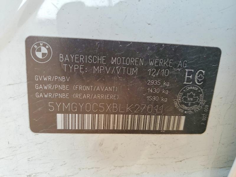 Продаж на аукціоні авто 2011 Bmw X5, vin: 5YMGY0C5XBLK27011, номер лоту: 63400106