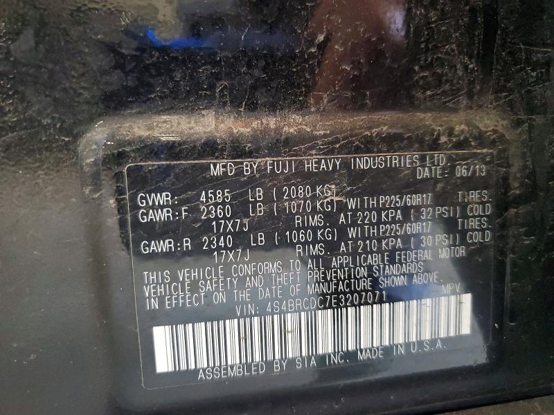 2014 Subaru Outback მანქანა იყიდება აუქციონზე, vin: 4S4BRCDC7E3207071, აუქციონის ნომერი: 61844306