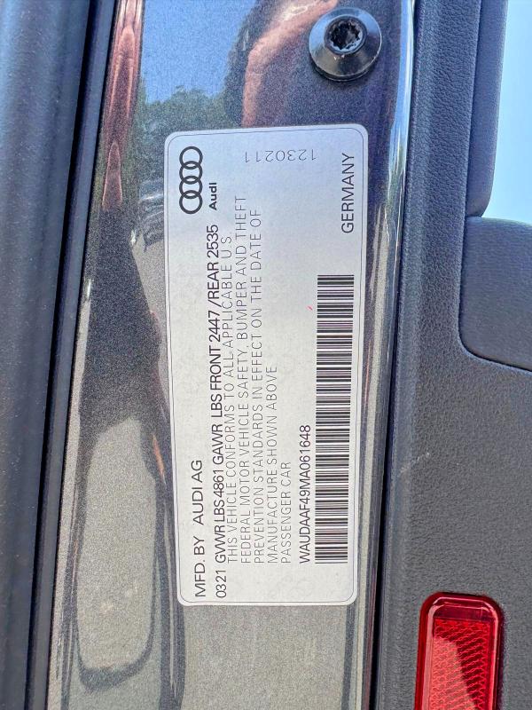 2021 Audi A4 მანქანა იყიდება აუქციონზე, vin: WAUDAAF49MA061648, აუქციონის ნომერი: 61317316