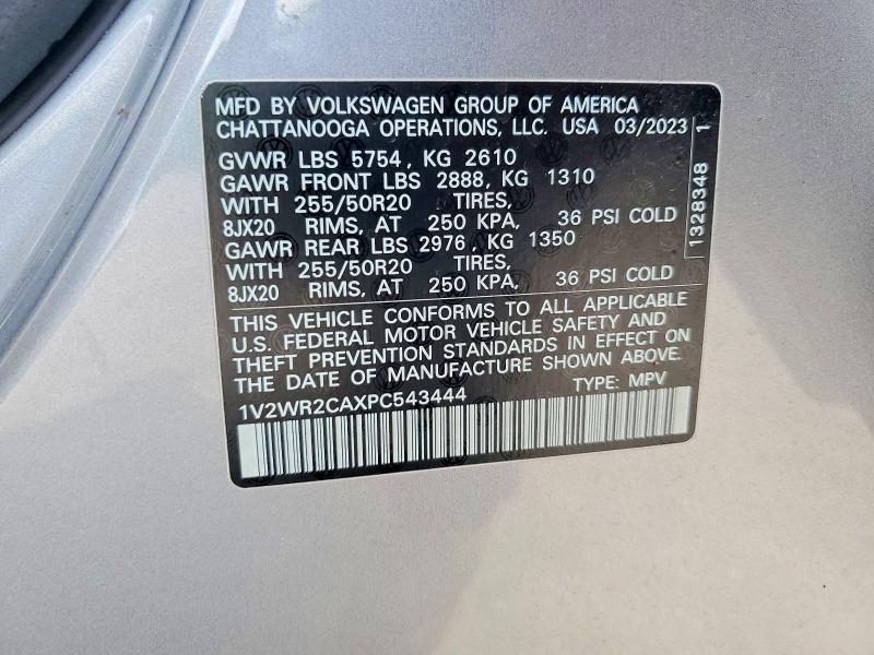 Aukcja sprzedaży 2023 Volkswagen Atlas, vin: 1V2WR2CAXPC543444, numer aukcji: 85972445