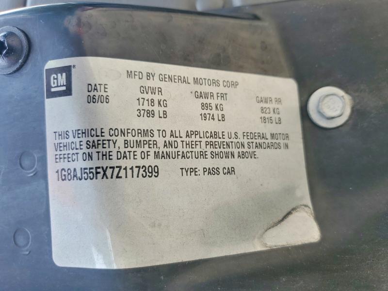 Продажа на аукционе авто 2007 Saturn Ion, vin: 1G8AJ55FX7Z117399, номер лота: 62411956