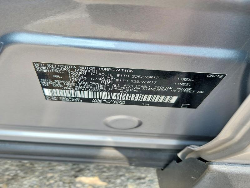 Aukcja sprzedaży 2018 Toyota Rav4 Hybrid, vin: JTMRJREV1JD242027, numer aukcji: 61724046