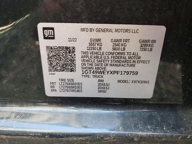 Продаж на аукціоні авто 2023 Gmc Sierra, vin: 1GT49WEYXPF179759, номер лоту: 58946226