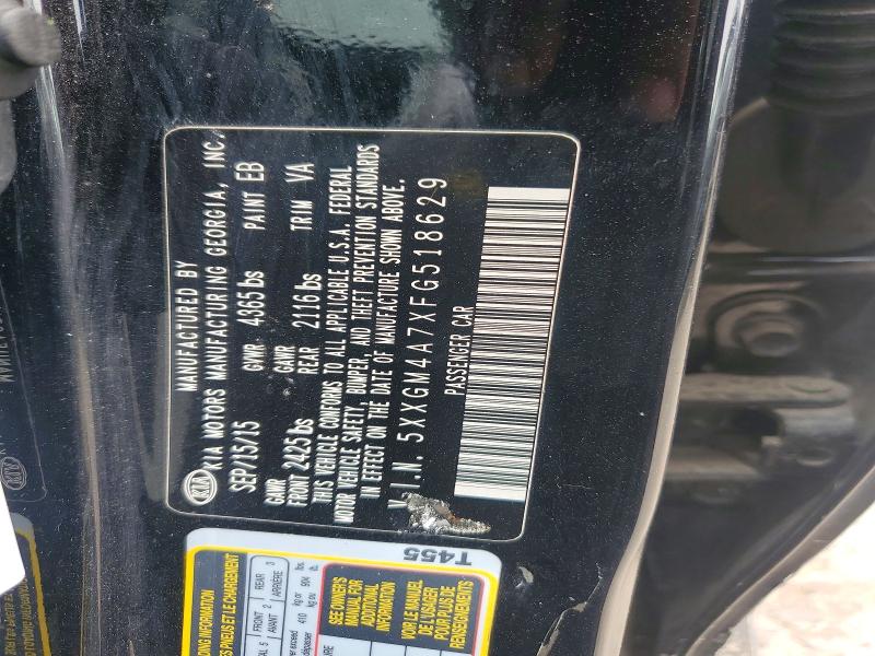 60949036 :رقم المزاد ، 5XXGM4A7XFG518629 vin ، 2015 Kia Optima مزاد بيع