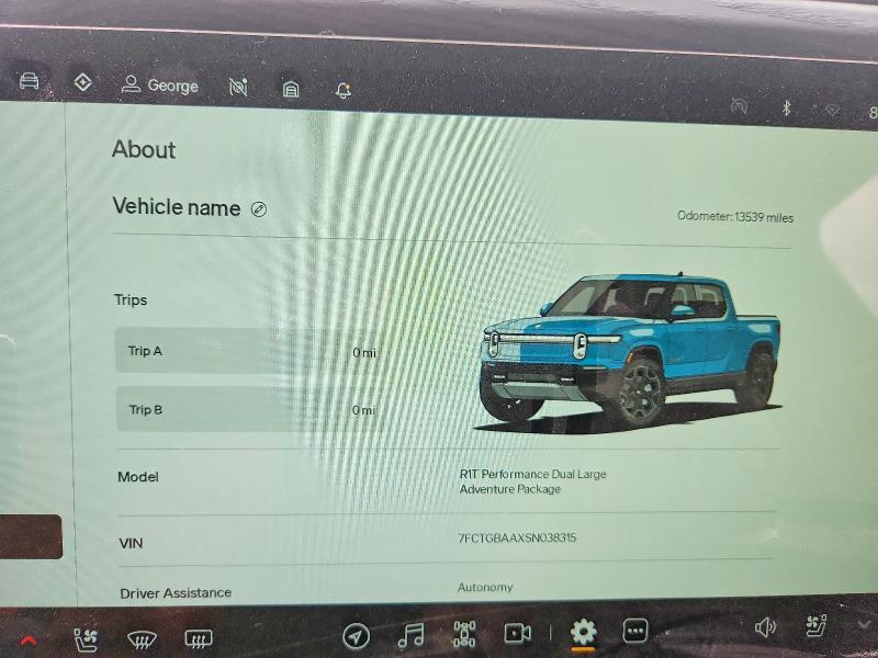 Aukcja sprzedaży 2025 Rivian R1t, vin: 7FCTGBAAXSN038315, numer aukcji: 85456315