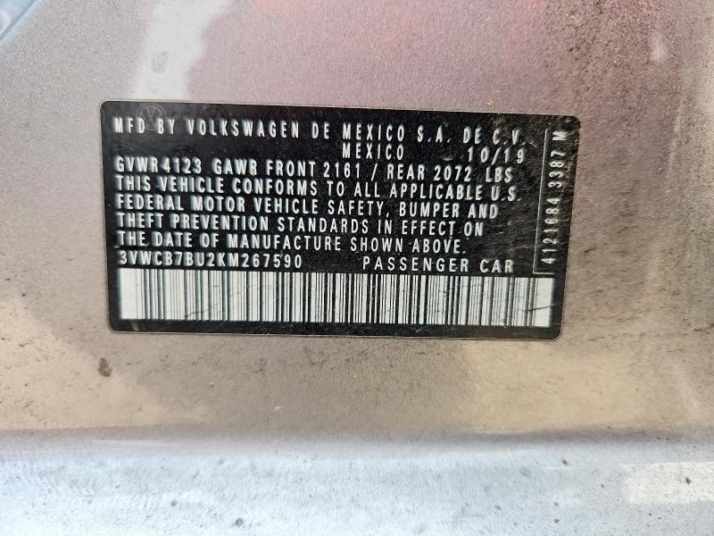 Aukcja sprzedaży 2019 Volkswagen Jetta, vin: 3VWCB7BU2KM267590, numer aukcji: 61172996