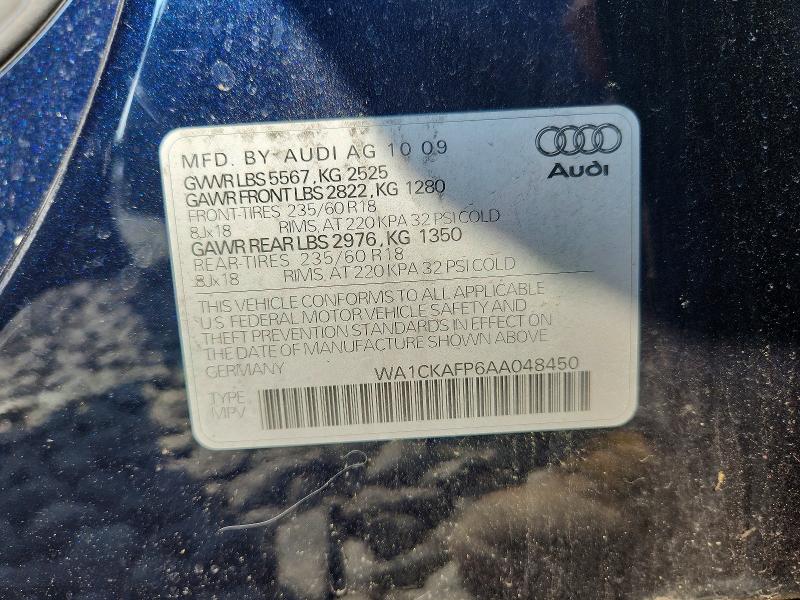 Продажа на аукционе авто 2010 Audi Q5, vin: WA1CKAFP6AA048450, номер лота: 60799226