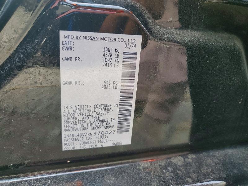Продажа на аукционе авто 2024 Nissan Altima, vin: 1N4BL4DV2RN376427, номер лота: 59661656