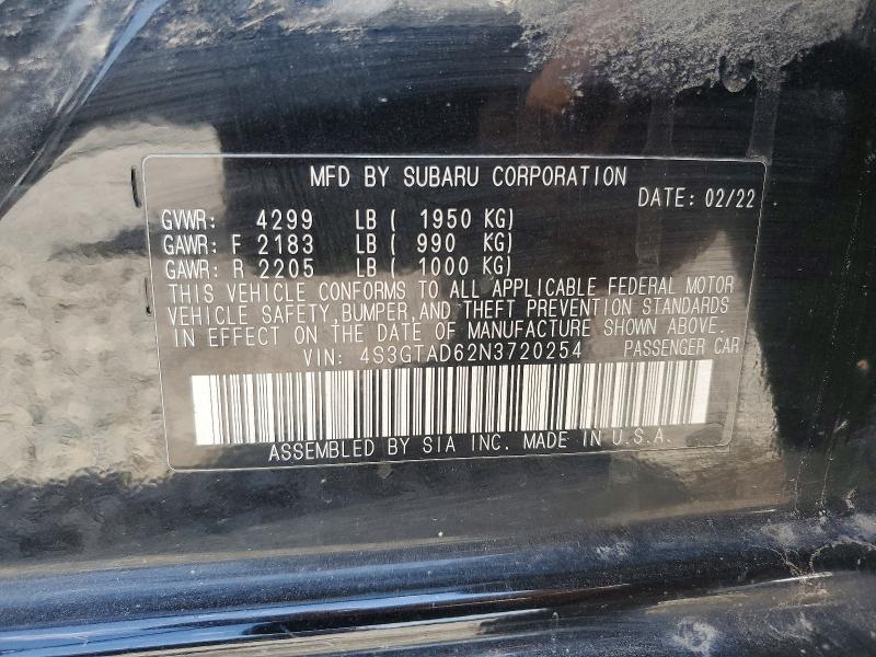 Aukcja sprzedaży 2022 Subaru Impreza, vin: 4S3GTAD62N3720254, numer aukcji: 61923736