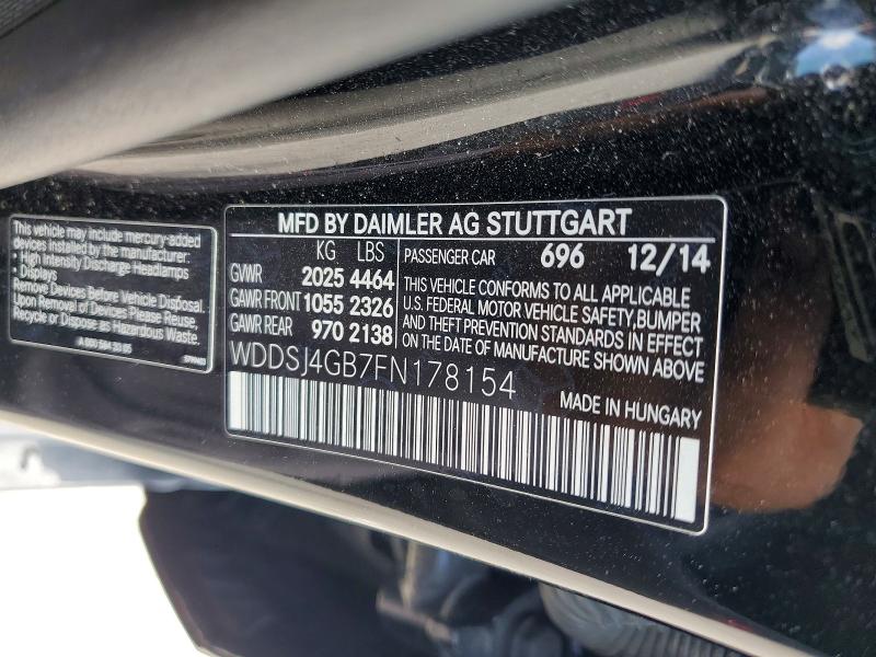 Aukcja sprzedaży 2015 Mercedes-benz Cla, vin: WDDSJ4GB7FN178154, numer aukcji: 63325696