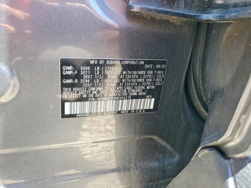 60008176 :رقم المزاد ، 4S4WMAPD0M3404218 vin ، 2021 Subaru Ascent مزاد بيع