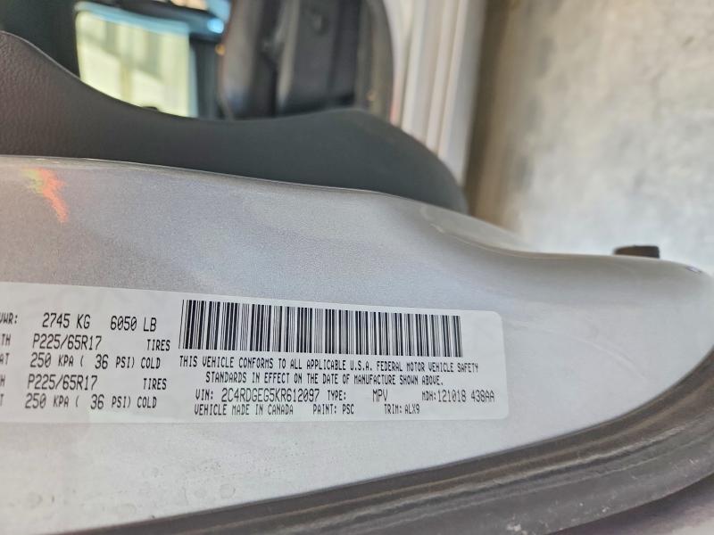 Продаж на аукціоні авто 2019 Dodge Grand Caravan, vin: 2C4RDGEG5KR612097, номер лоту: 59379506