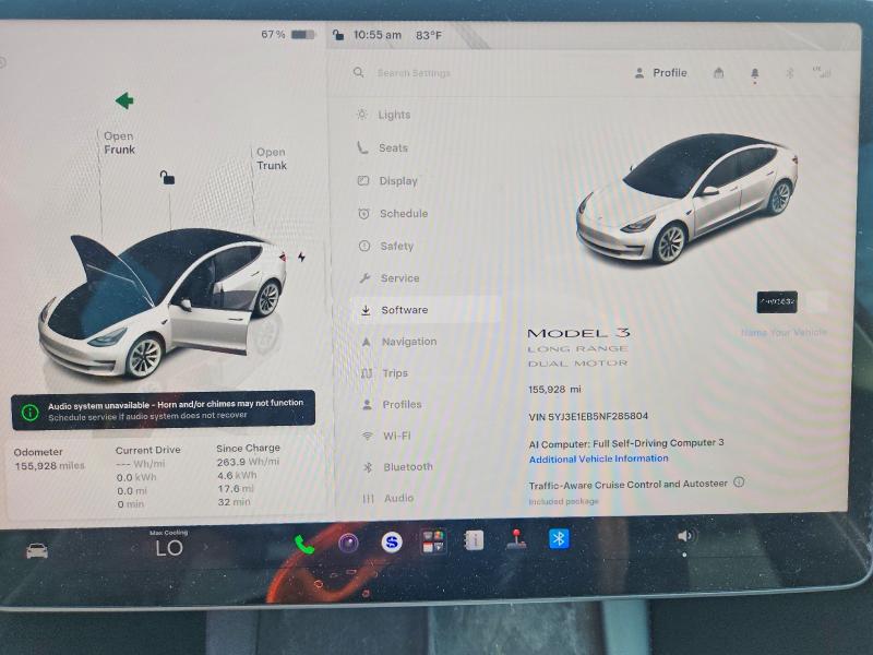 Aukcja sprzedaży 2022 Tesla Model 3, vin: 5YJ3E1EB5NF285804, numer aukcji: 63257136