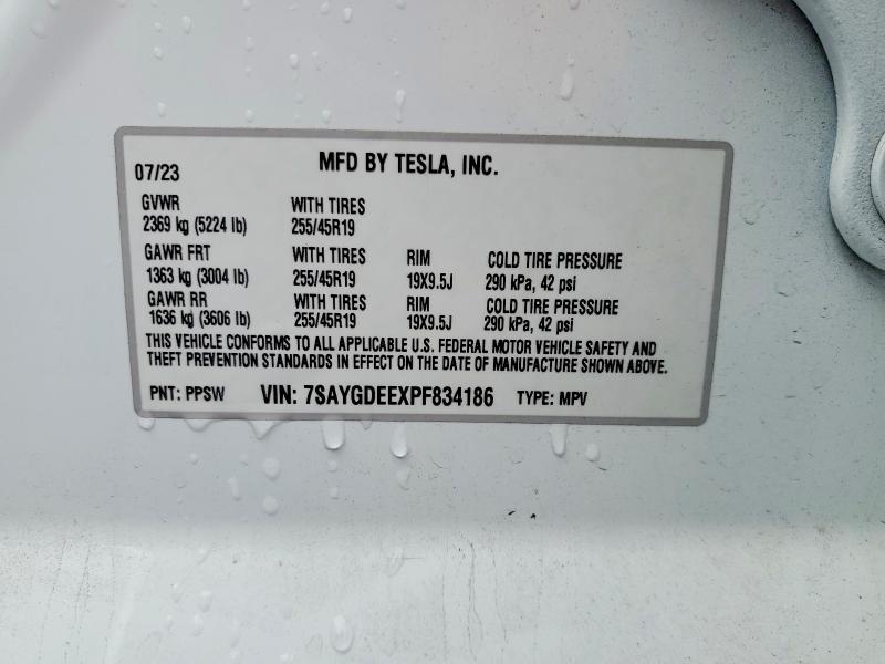 Aukcja sprzedaży 2023 Tesla Model Y, vin: 7SAYGDEEXPF834186, numer aukcji: 62003666