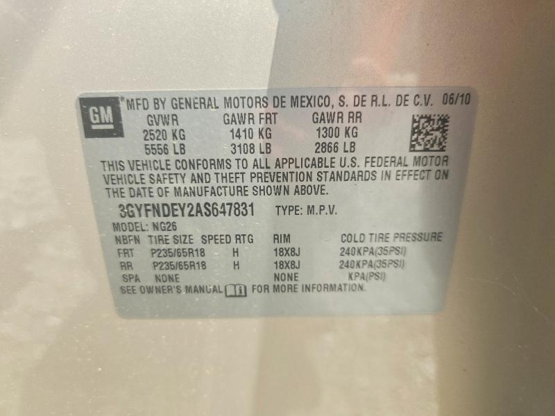 Продаж на аукціоні авто 2010 Cadillac Srx, vin: 3GYFNDEY2AS647831, номер лоту: 60143896