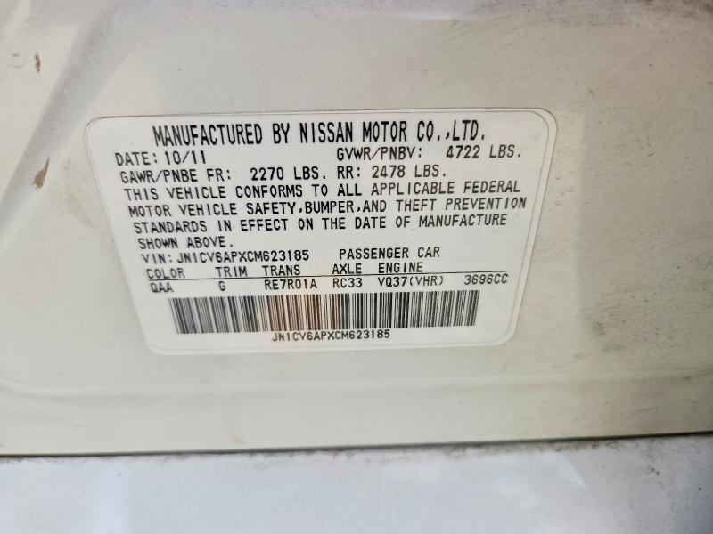 Продажа на аукционе авто 2012 Infiniti G37 Sedan, vin: JN1CV6APXCM623185, номер лота: 61020806