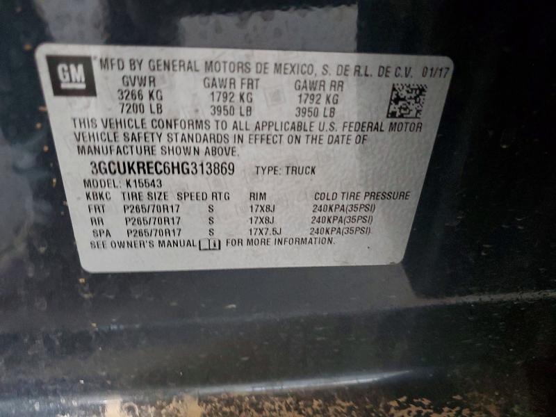 Aukcja sprzedaży 2017 Chevrolet Silverado, vin: 3GCUKREC6HG313869, numer aukcji: 61637126