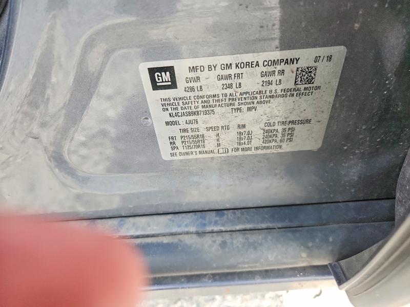 Aukcja sprzedaży 2019 Buick Encore, vin: KL4CJASB9KB719375, numer aukcji: 62517166
