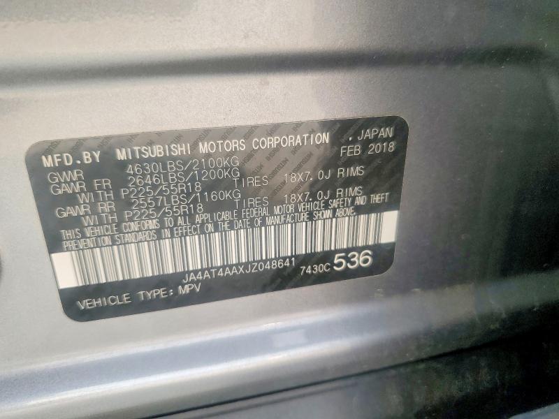 Aukcja sprzedaży 2018 Mitsubishi Eclipse Cross, vin: JA4AT4AAXJZ048641, numer aukcji: 60028896