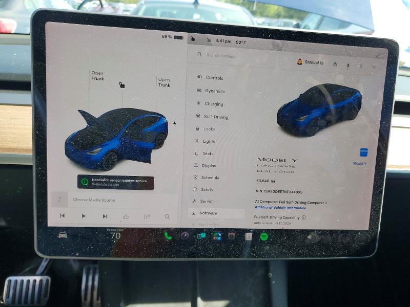 58607186 :رقم المزاد ، 7SAYGDEE7NF344995 vin ، 2022 Tesla Model Y مزاد بيع