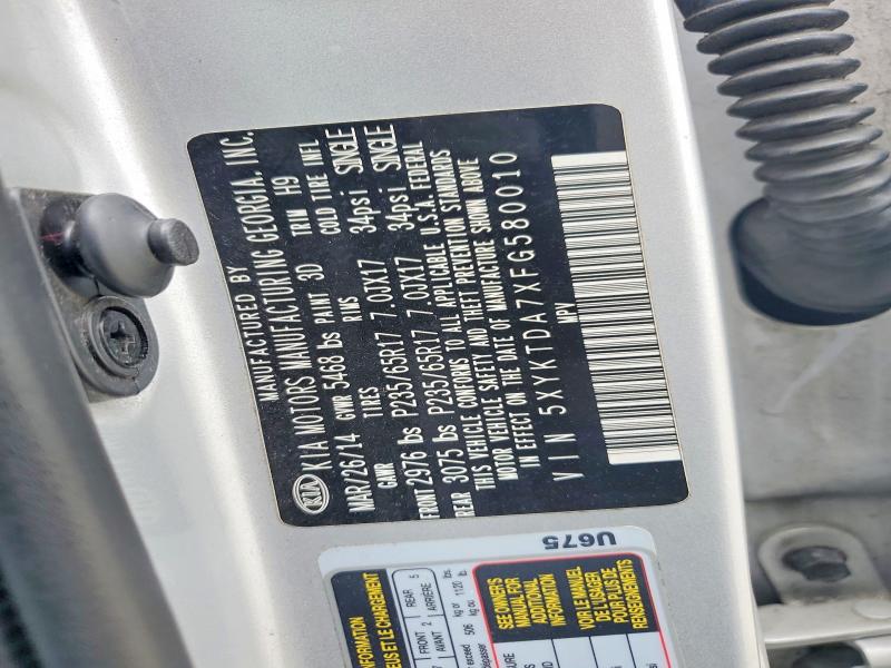 Aukcja sprzedaży 2015 Kia Sorento, vin: 5XYKTDA7XFG580010, numer aukcji: 59698466