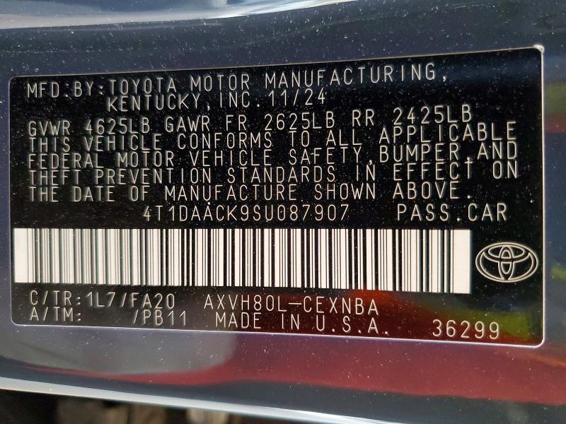 Продаж на аукціоні авто 2025 Toyota Camry, vin: 4T1DAACK9SU087907, номер лоту: 60983636