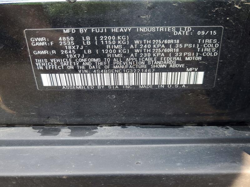 Aukcja sprzedaży 2016 Subaru Outback, vin: 4S4BSENC1G3221467, numer aukcji: 62843896