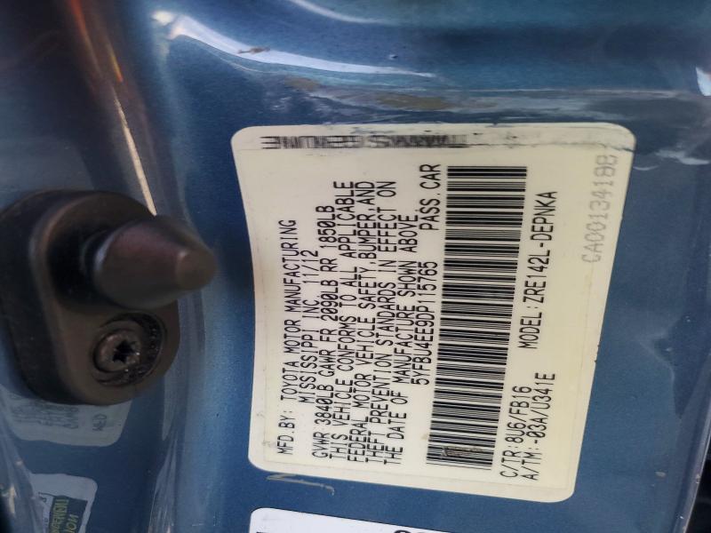 Aukcja sprzedaży 2013 Toyota Corolla, vin: 5YFBU4EE9DP115765, numer aukcji: 60204686